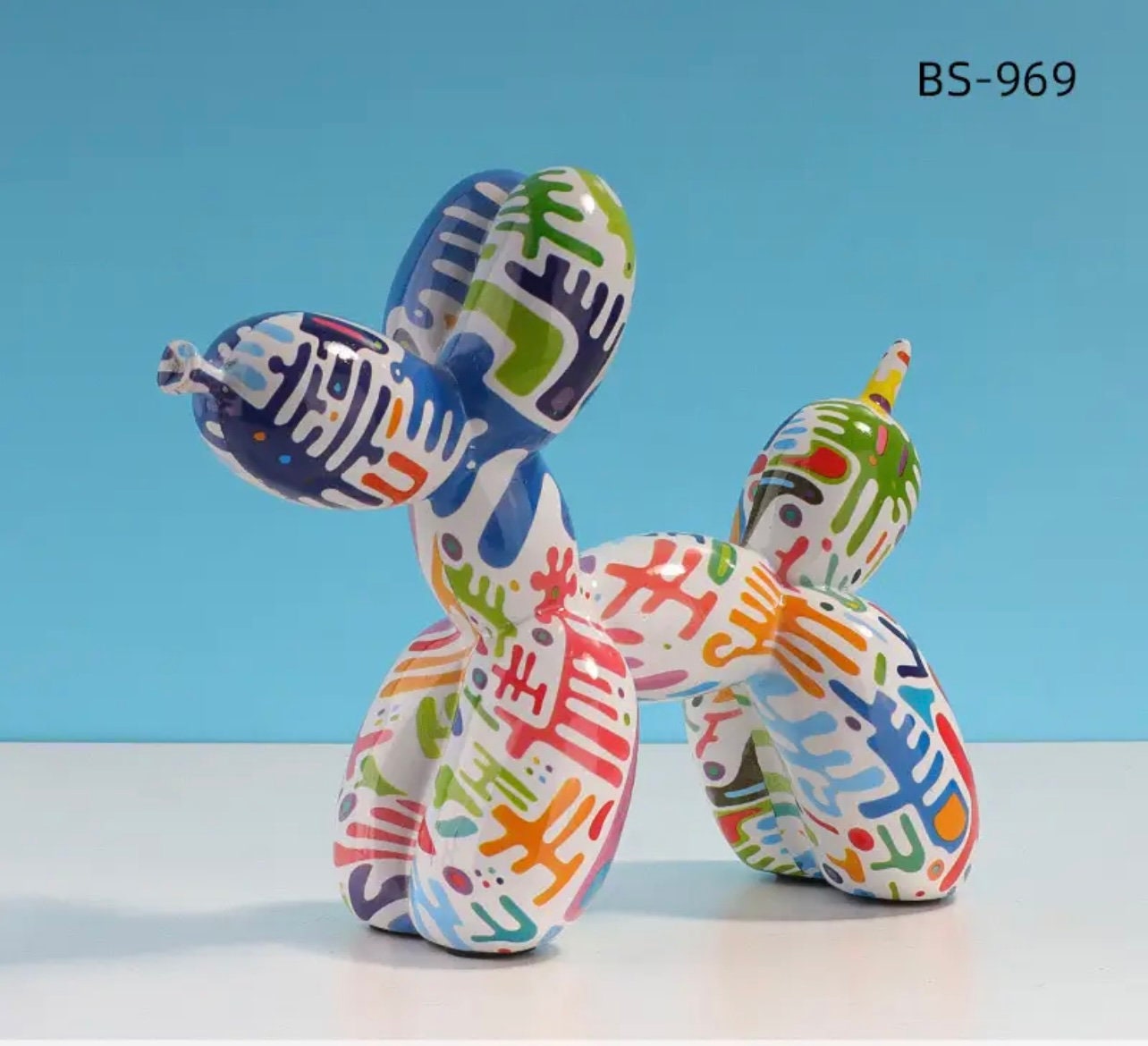 Graffiti Balloon Art Deco Dog Statue