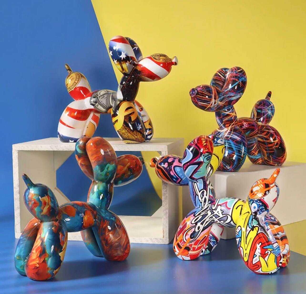 Graffiti Balloon Art Deco Dog Statue