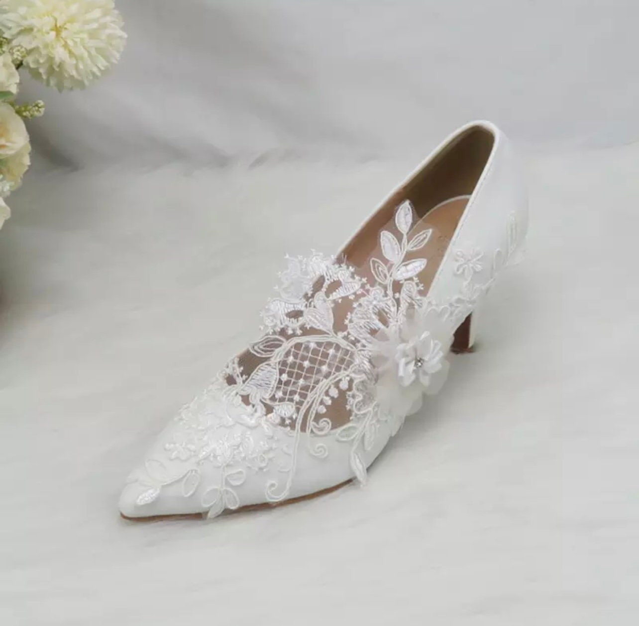 Lace Wedding Shoes Various Heel Styles