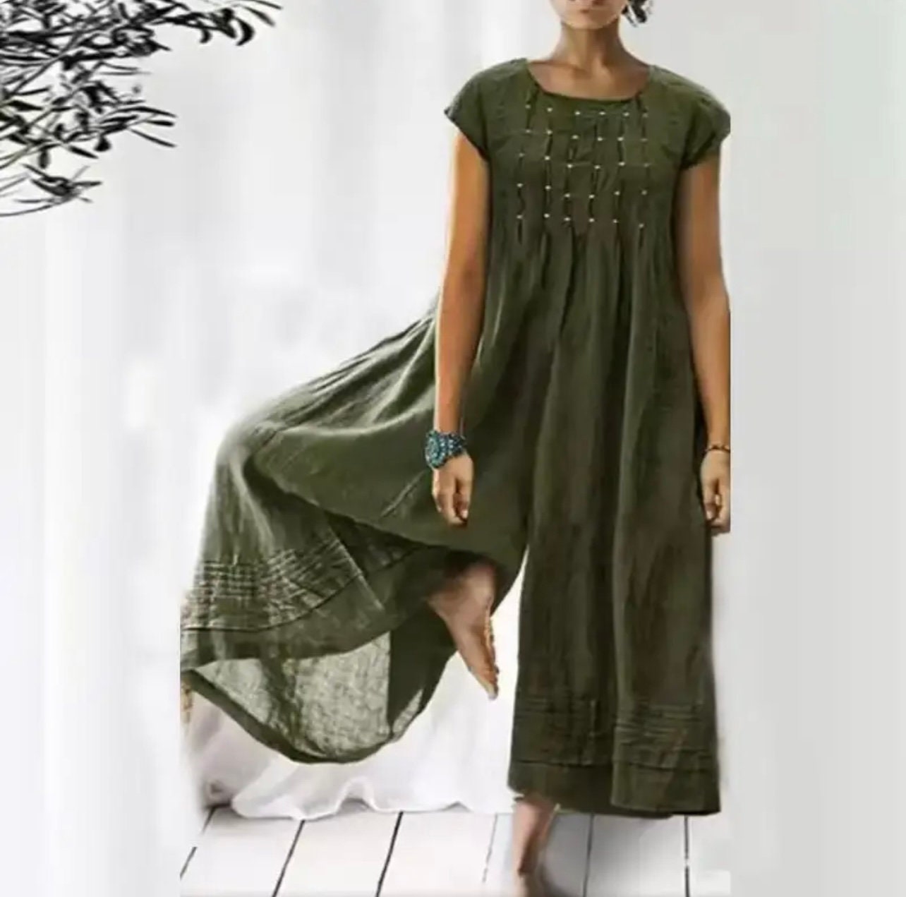 Vintage Cotton Linen Jumpsuit