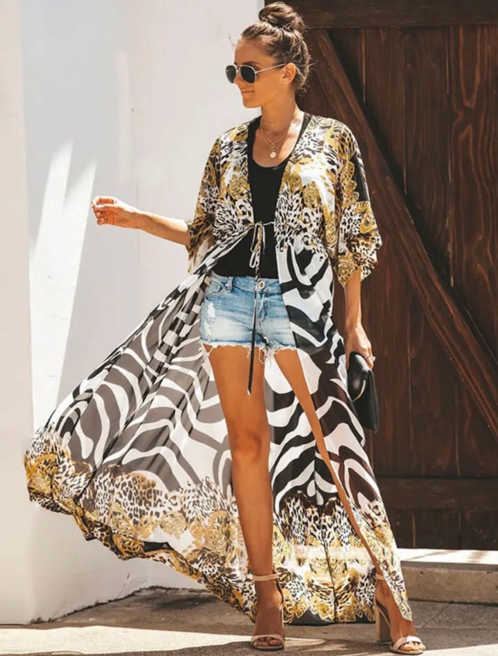 Beach Cover Up Chiffon Kimono