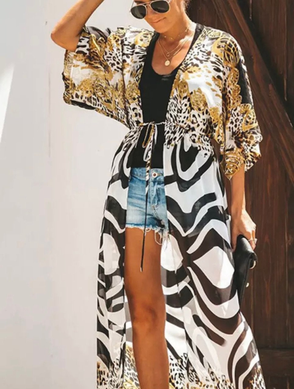 Beach Cover Up Chiffon Kimono
