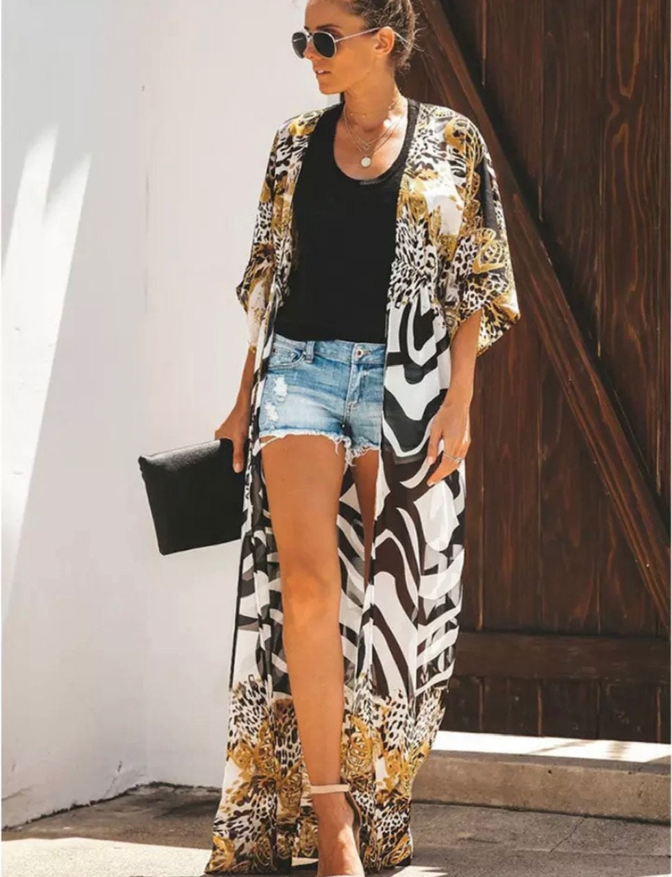Beach Cover Up Chiffon Kimono
