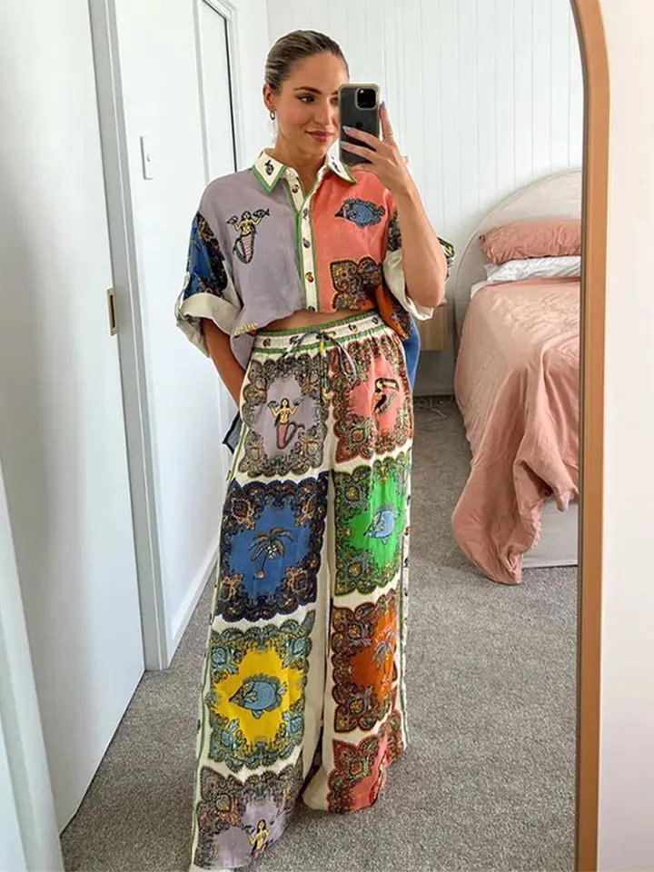 Bohemian Pants and Top | Trouser Shirt Set