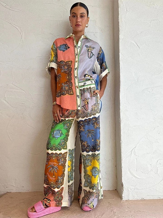 Bohemian Pants and Top | Trouser Shirt Set