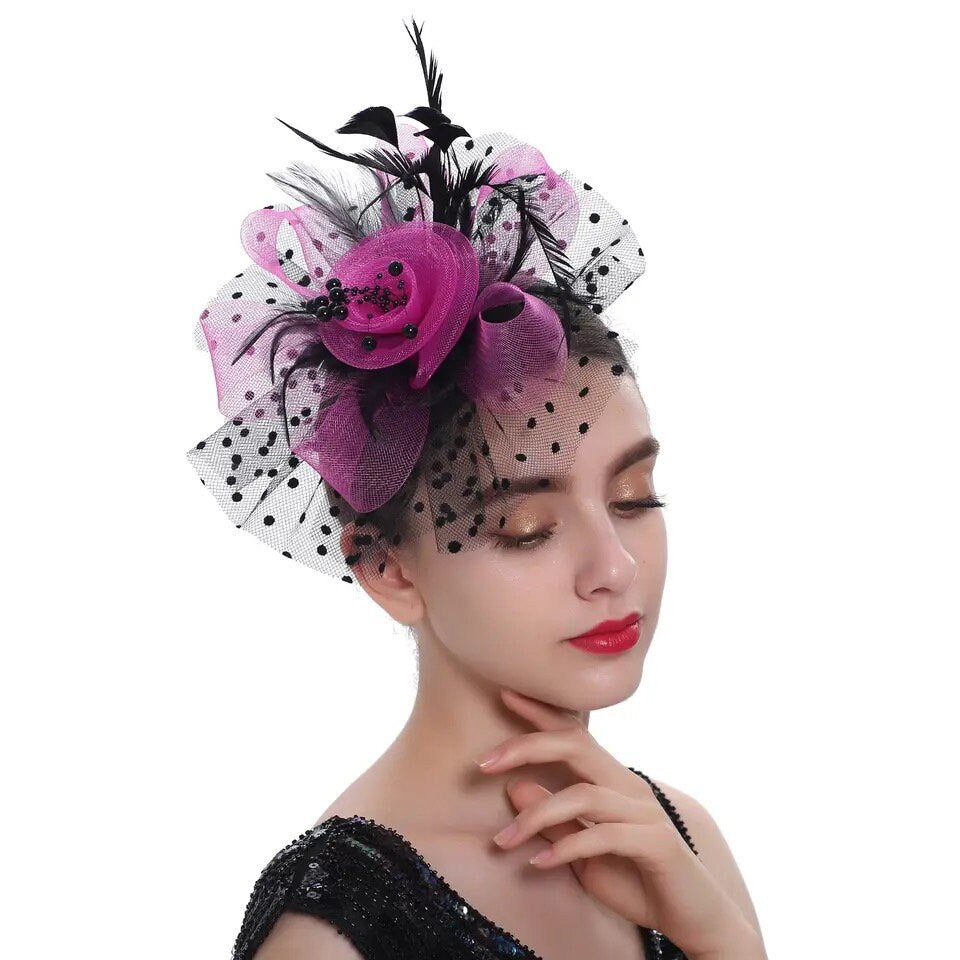Feather and Net Fascinator