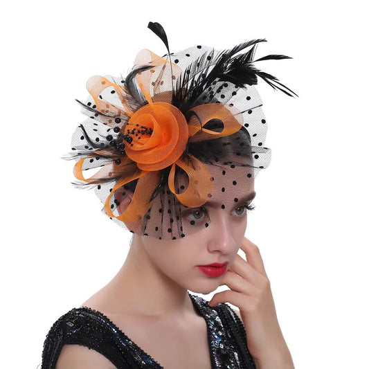 Feather and Net Fascinator