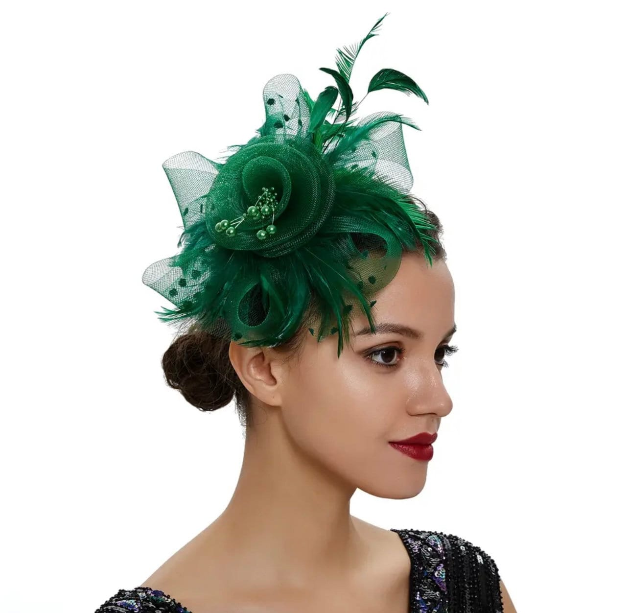 Feather and Net Fascinator