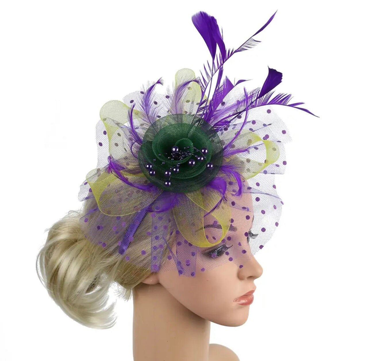 Feather and Net Fascinator
