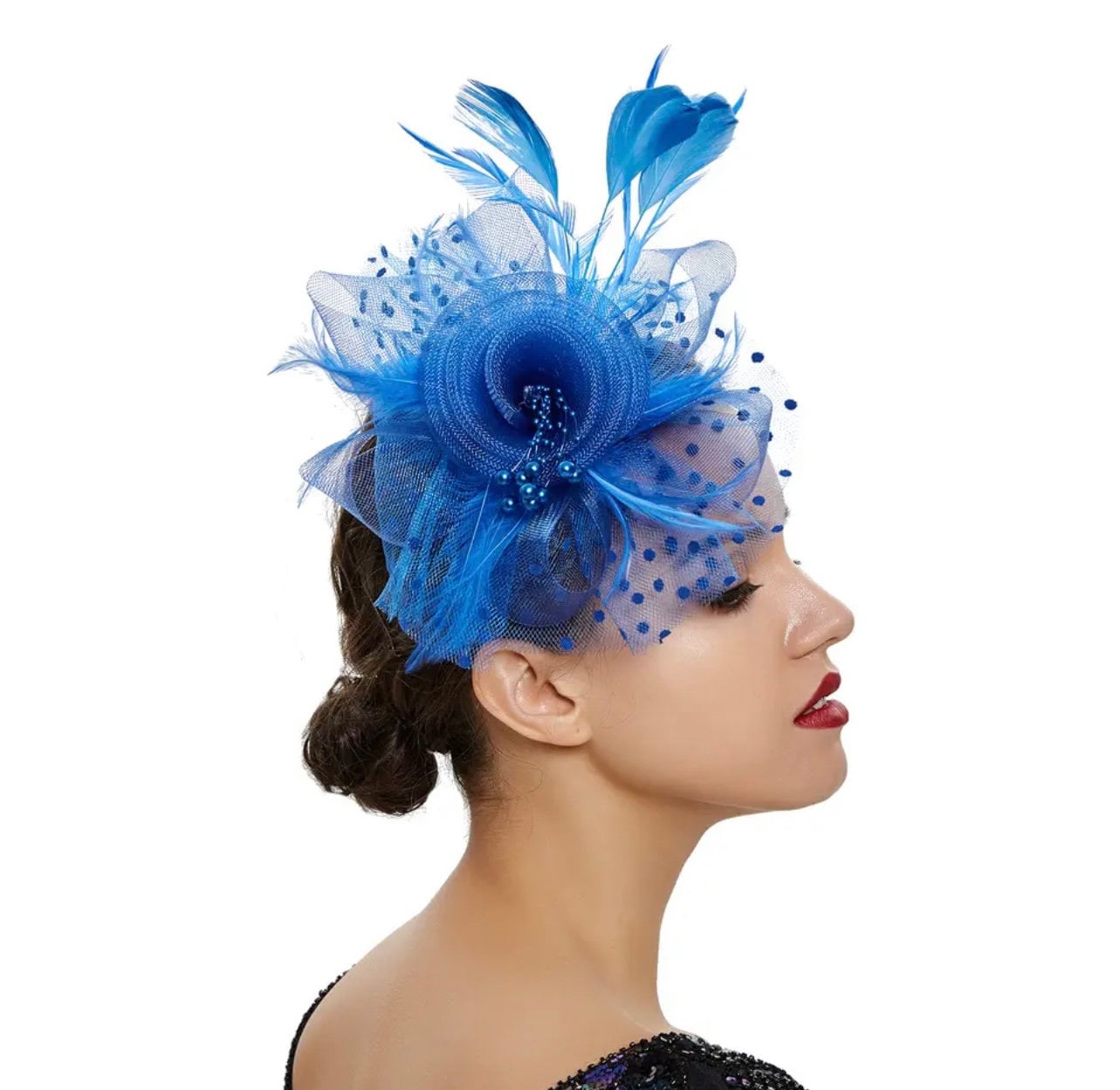 Feather and Net Fascinator