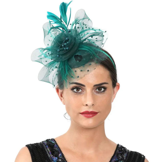 Feather and Net Fascinator