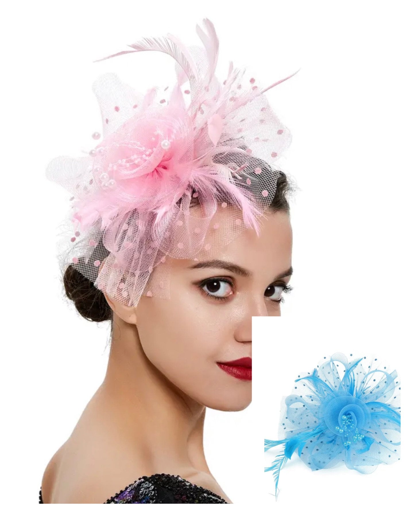 Feather and Net Fascinator