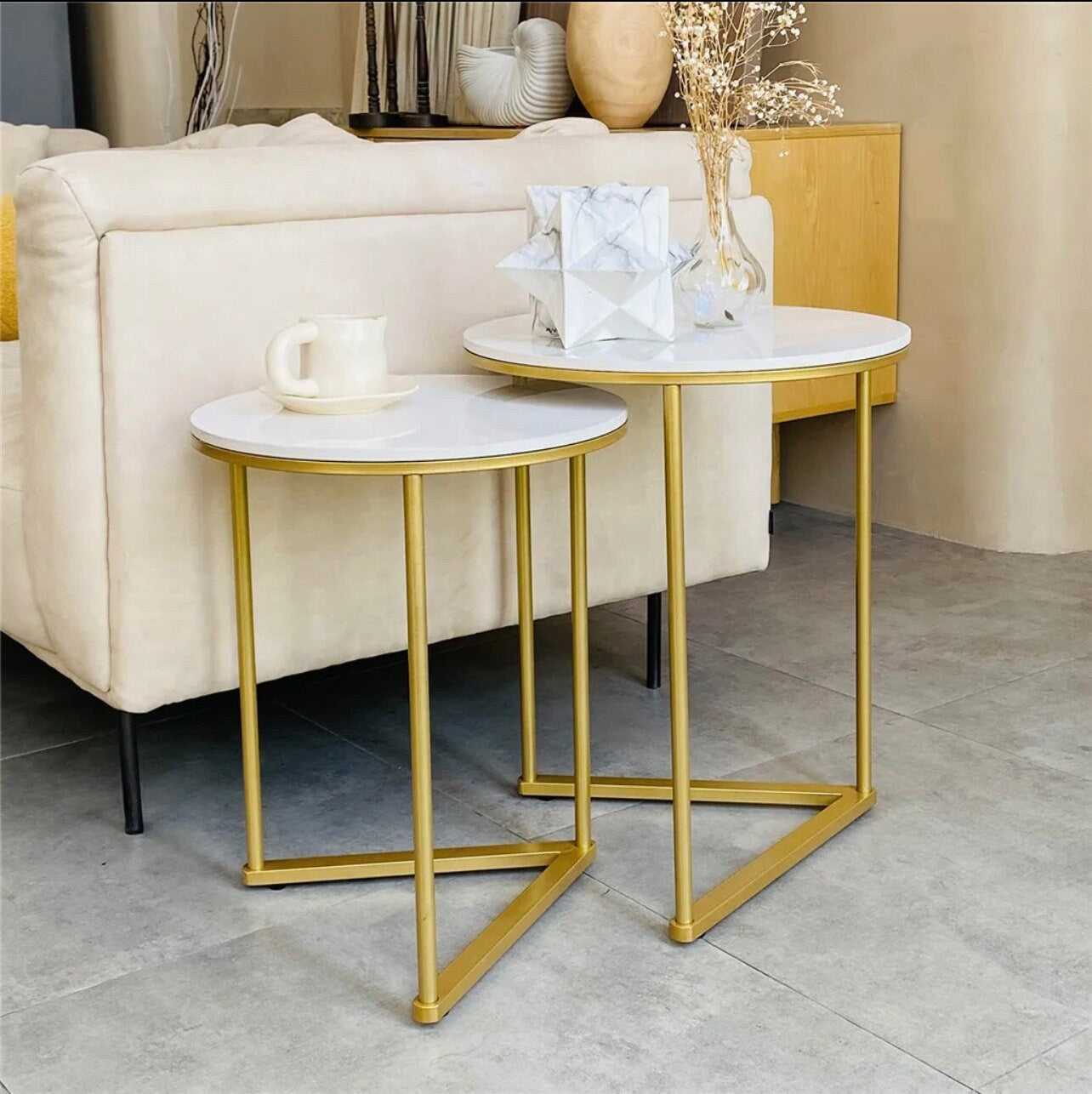 Round Marble Nest of Tables