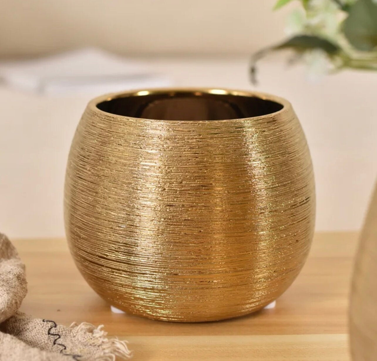 Ceramic Gold Plated Planter