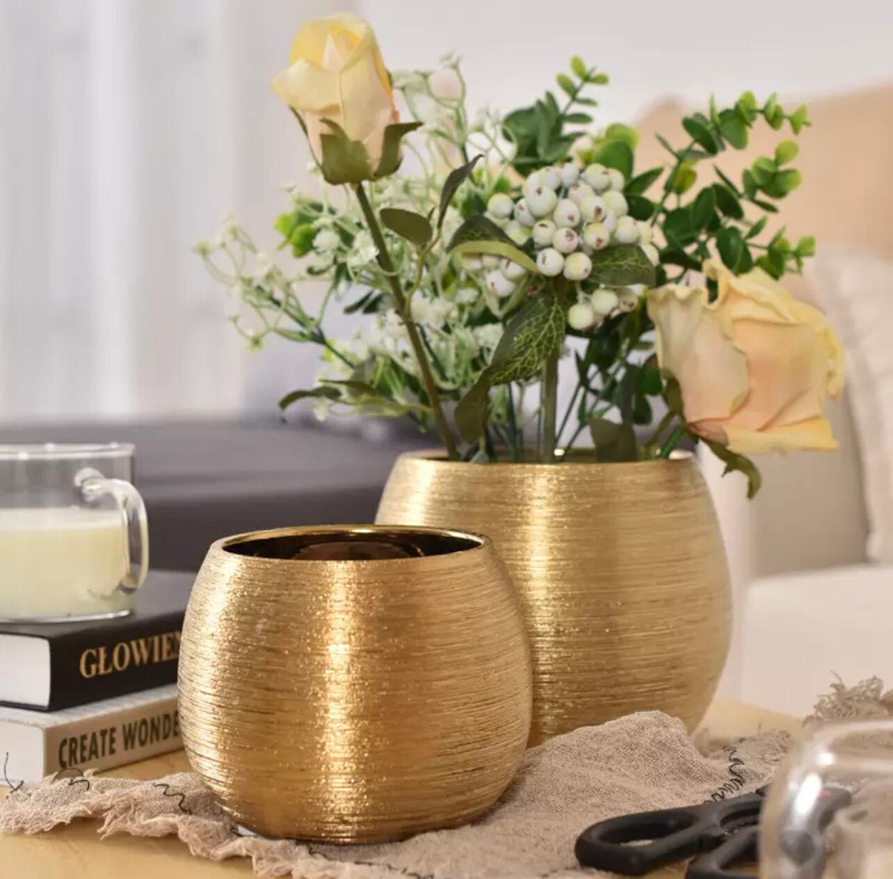 Ceramic Gold Plated Planter