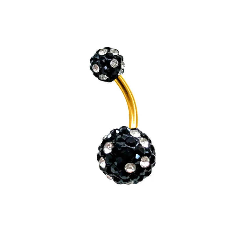 316L Surgical Steel 14G CZ Zircon Gem Navel Piercing Jewelry Crystal Belly Button Ring 10mm