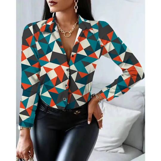 Womens Abstract Print Blouse