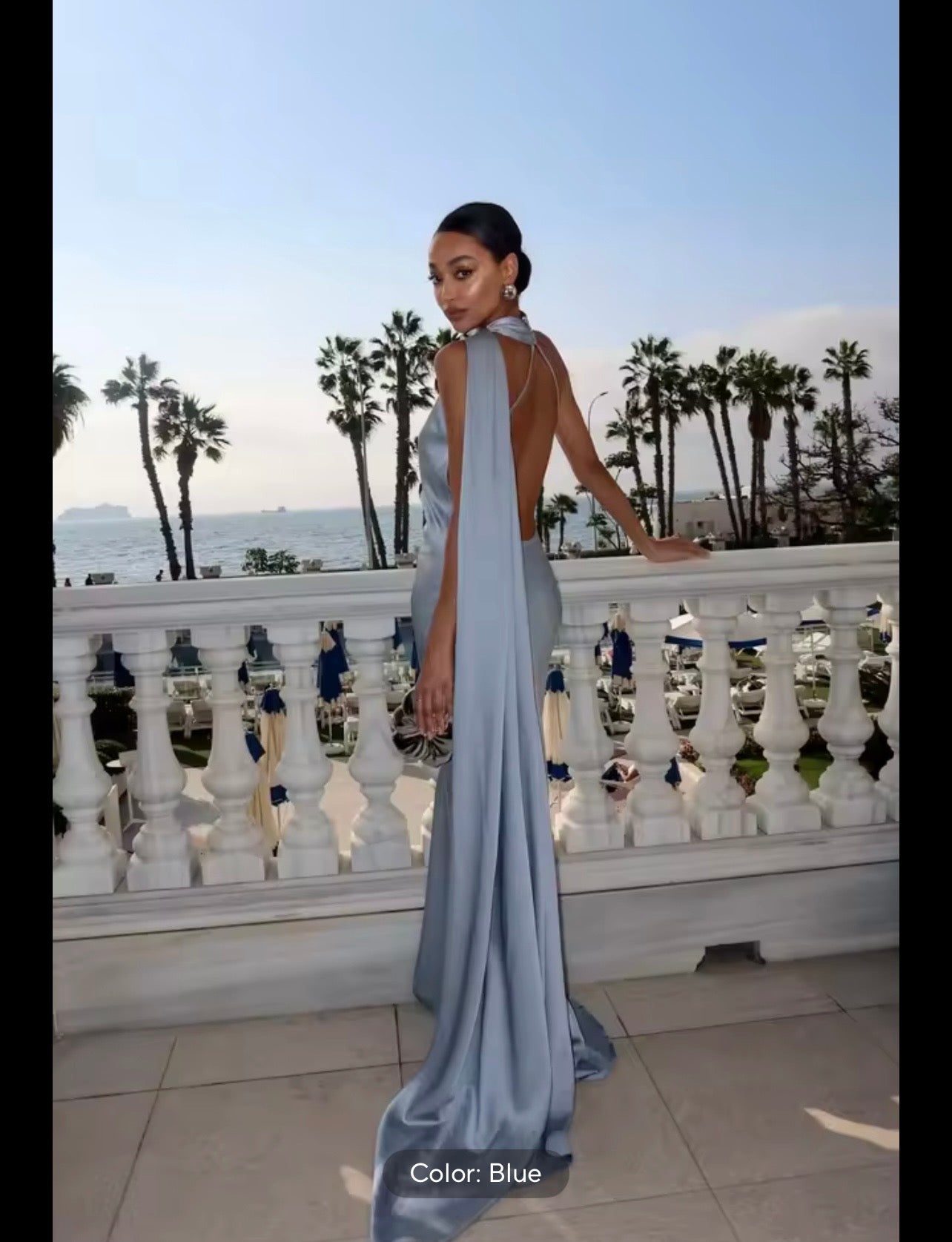 Backless Halter Evening Dress