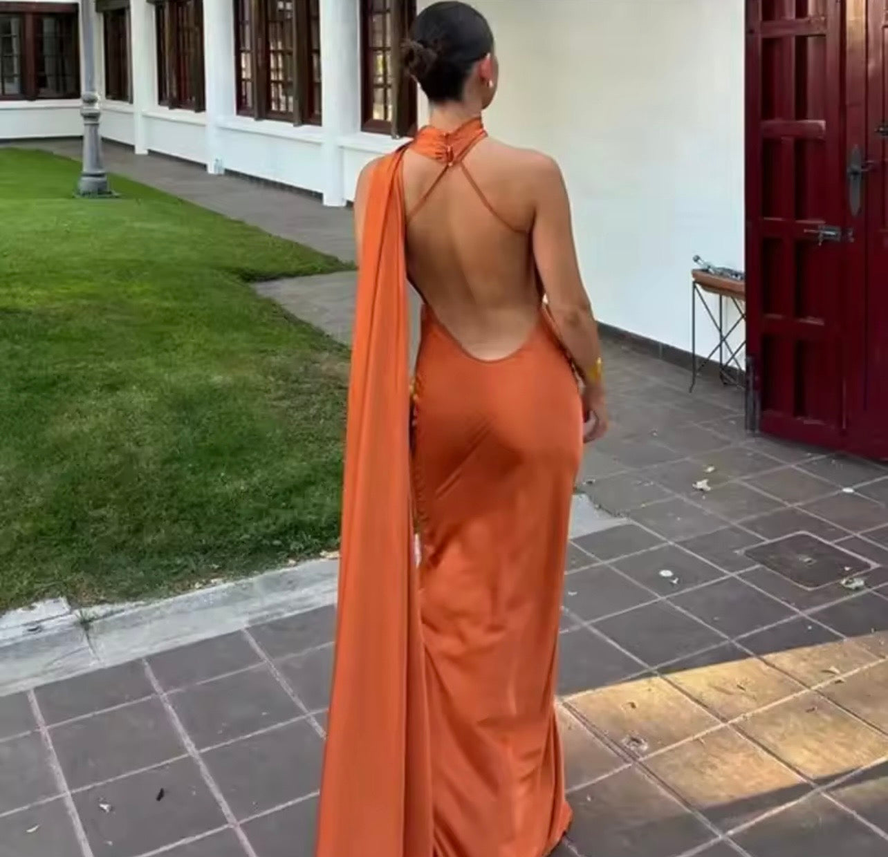 Backless Halter Evening Dress