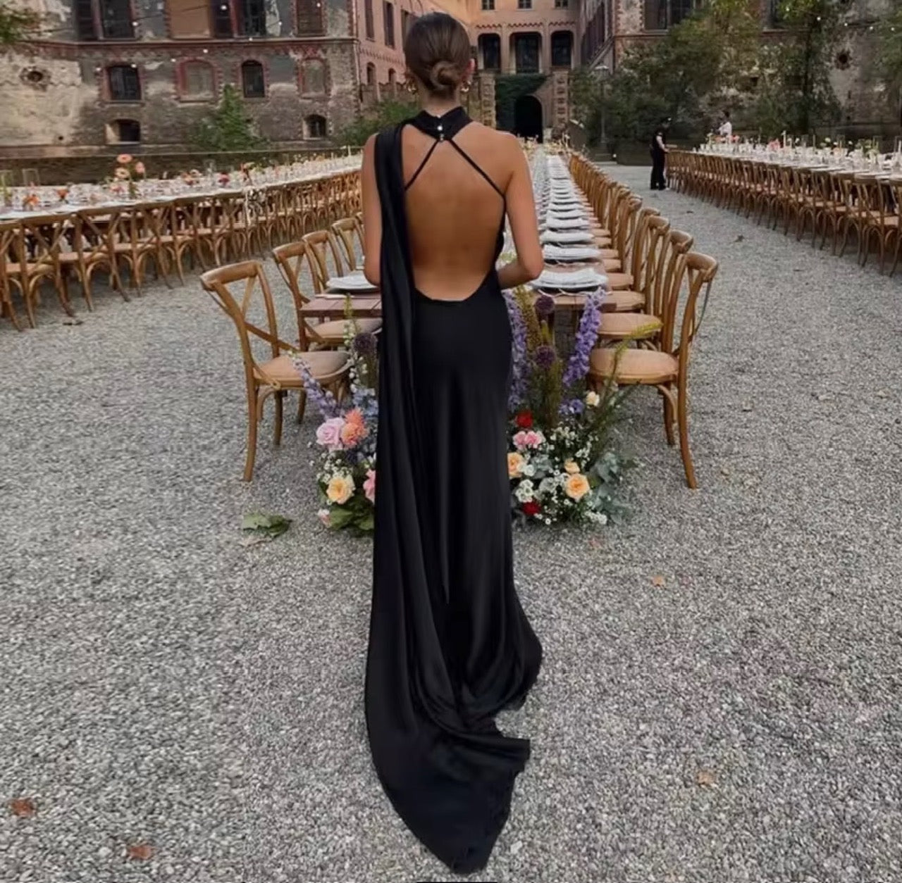 Backless Halter Evening Dress