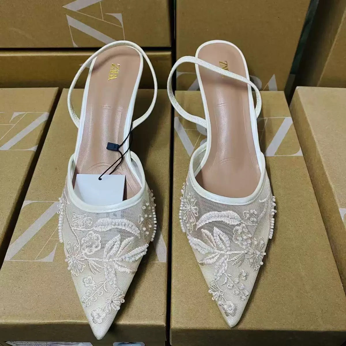 Mesh Rhinestone Formal Shoes