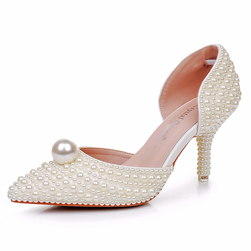 Elegant Pearl Beaded Shoes