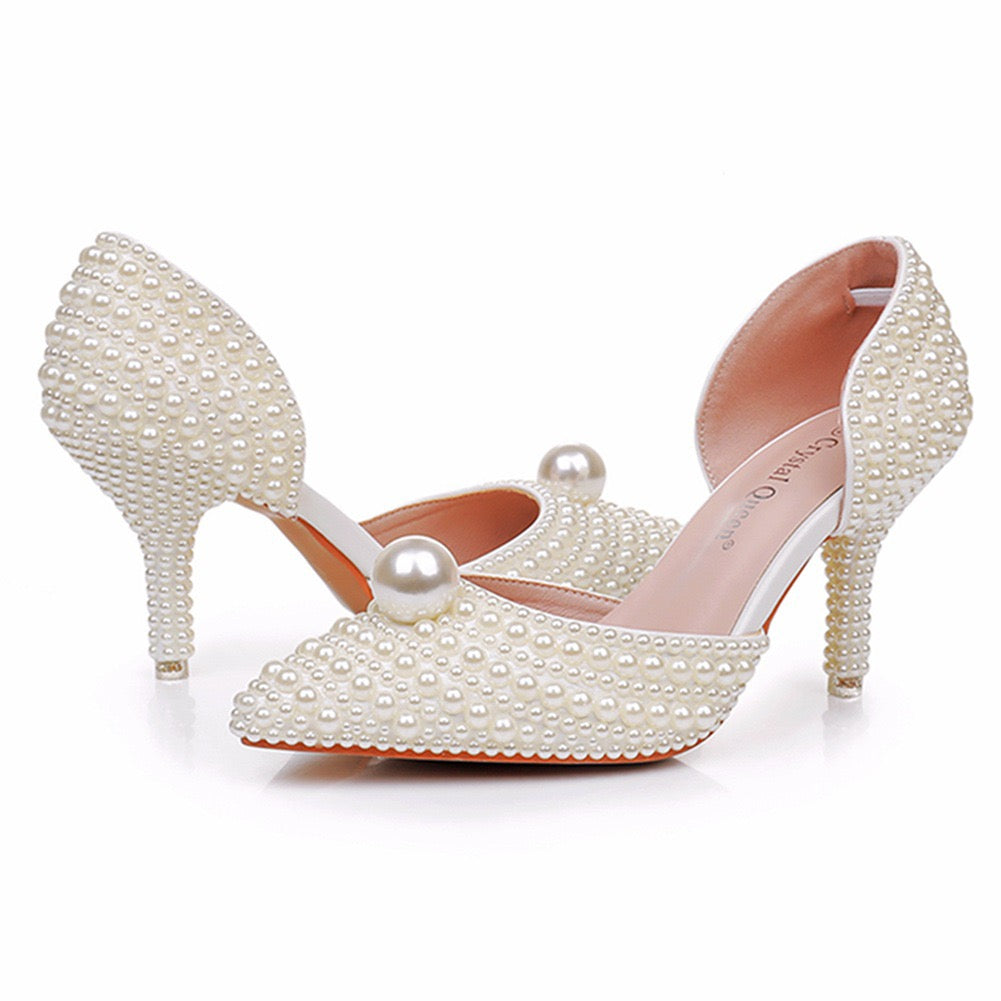 Elegant Pearl Beaded Shoes