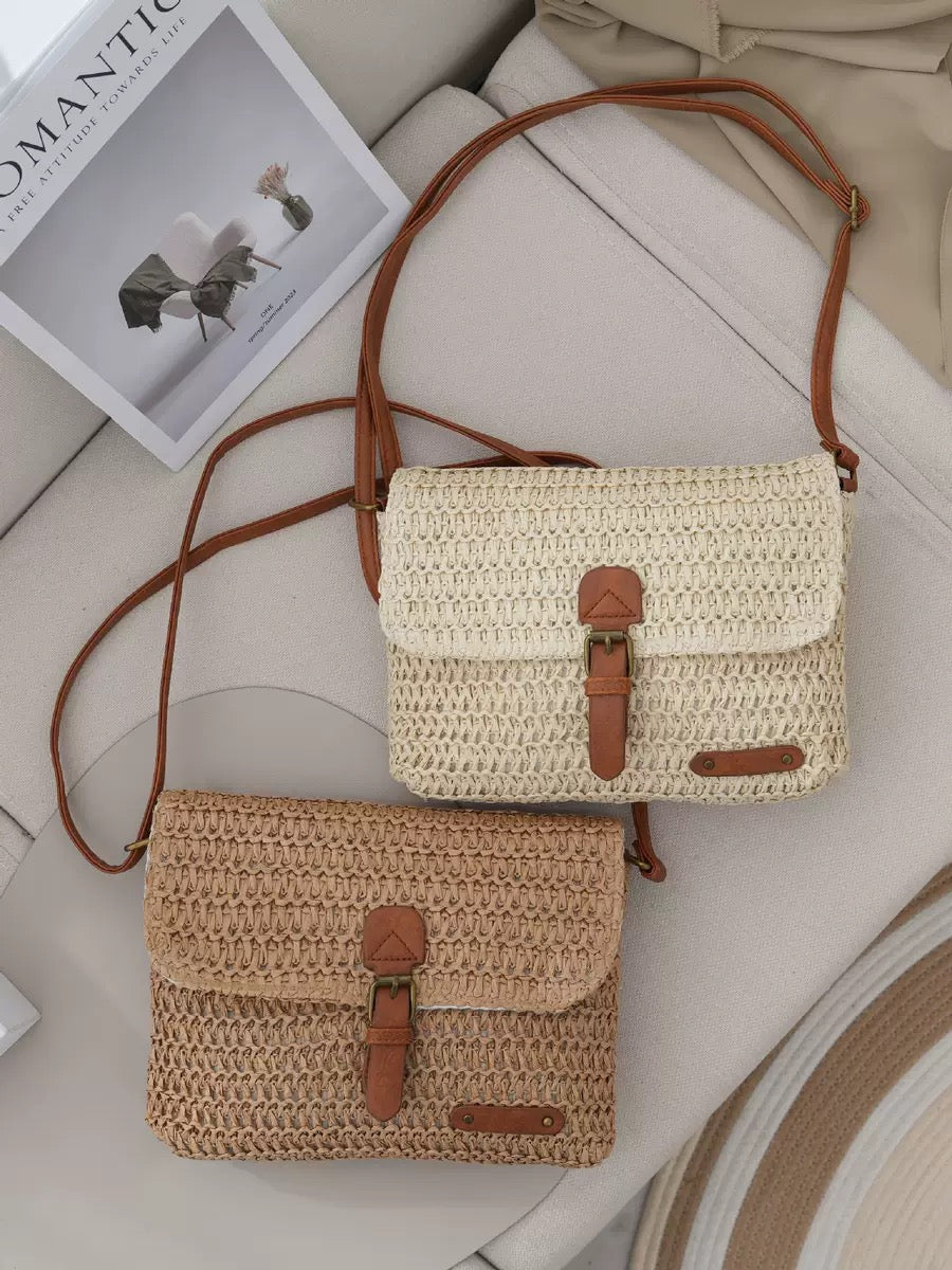 Straw Crossbody Shoulder Bag
