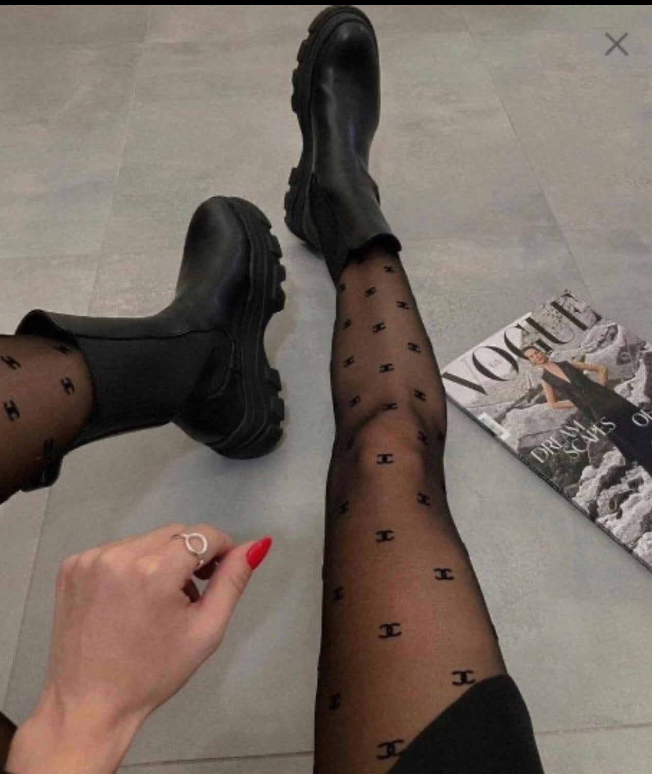 Black designer tights sale