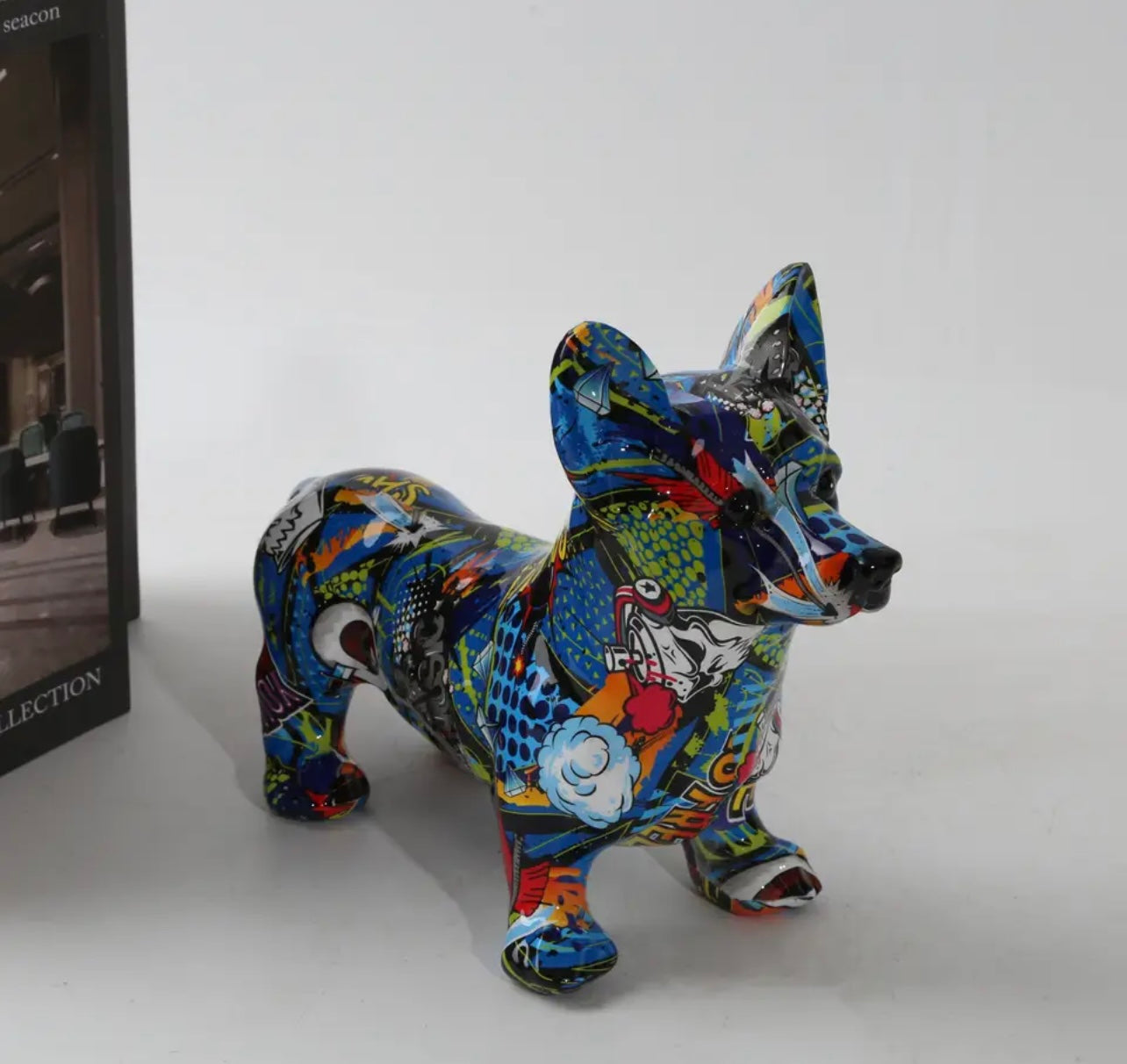 Corgi Graffiti Dog Sculpture