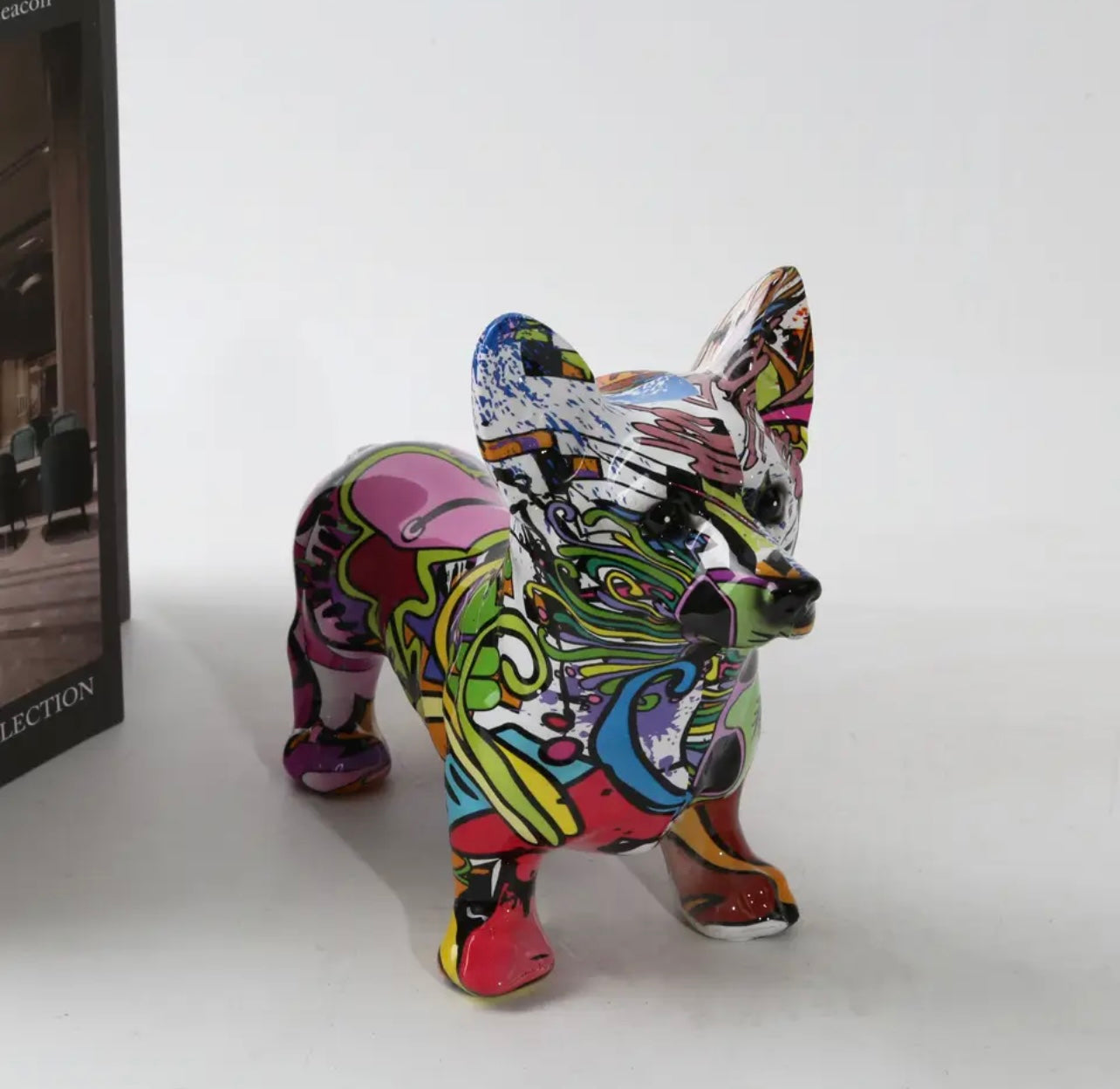 Corgi Graffiti Dog Sculpture