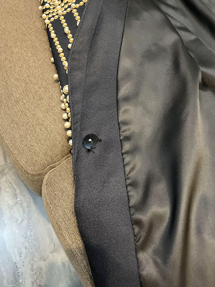 Retro Pearl Beaded Blazer