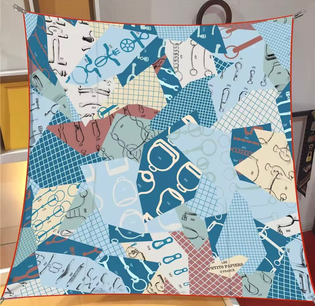 Luxury Double Sided Printing Silk Scarf 90x90cm