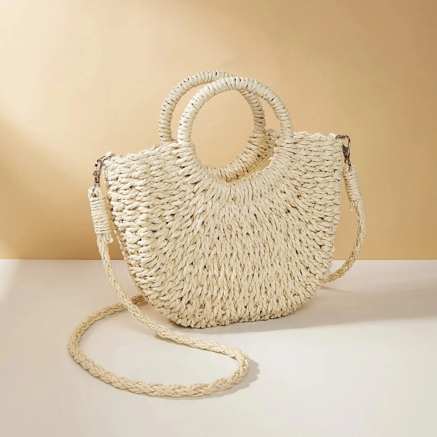 Handwoven Straw Rattan Large Capacity Beach & Crossbody Bag