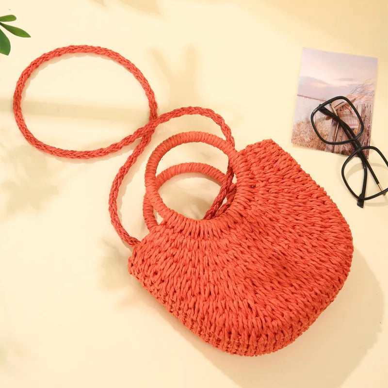 Handwoven Straw Rattan Large Capacity Beach & Crossbody Bag