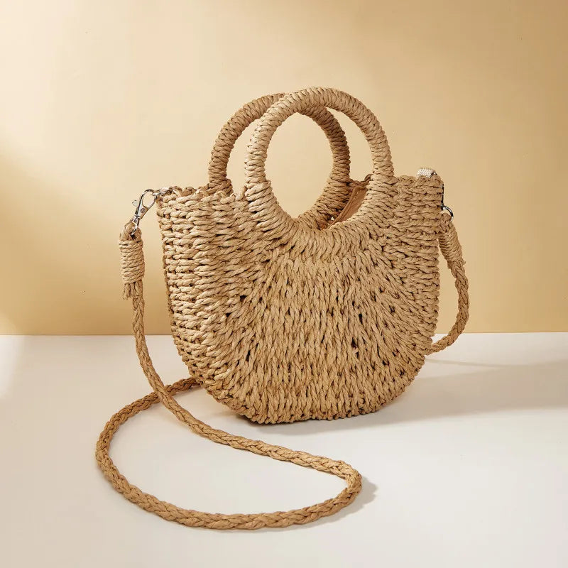 Handwoven Straw Rattan Large Capacity Beach & Crossbody Bag