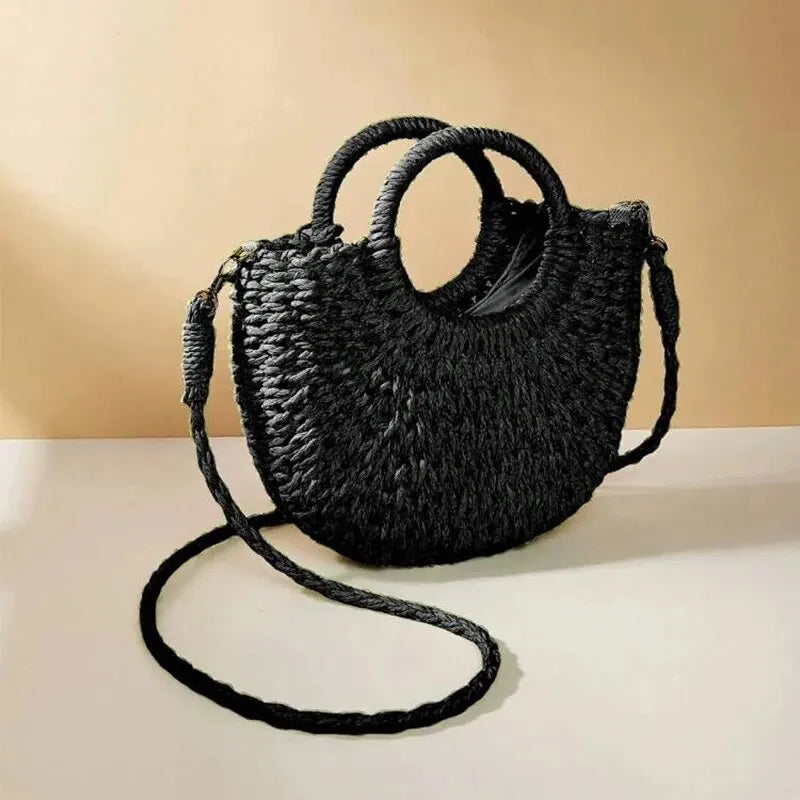 Handwoven Straw Rattan Large Capacity Beach & Crossbody Bag