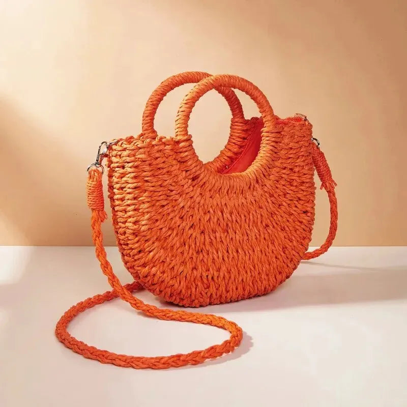 Handwoven Straw Rattan Large Capacity Beach & Crossbody Bag
