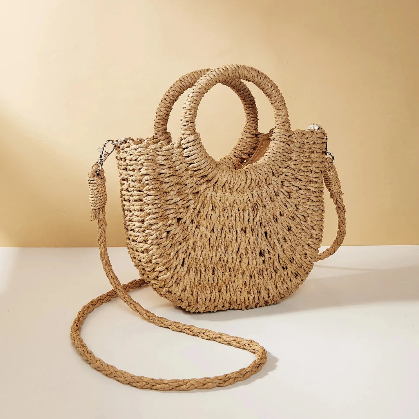Handwoven Straw Rattan Large Capacity Beach & Crossbody Bag