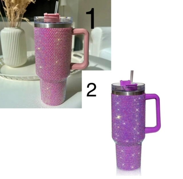 Diamond Insulated Tumbler 40oz |  40oz  Insulated Tumbler | Water Bottle| Sparkly Tumbler | Diamond Quencher | Popular - FREE SHIPPING