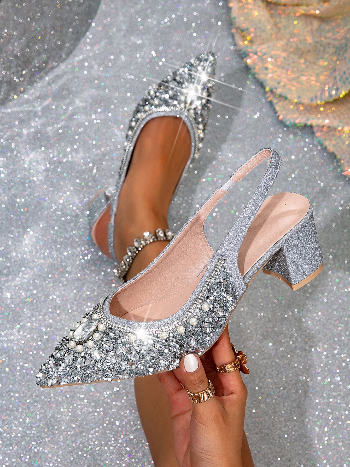 Luxury Crystal Slingback Heels
