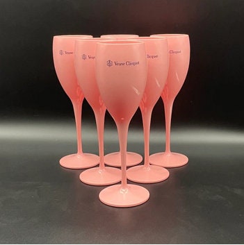 Veuve Clicquot Pink Acrylic Flutes x 6