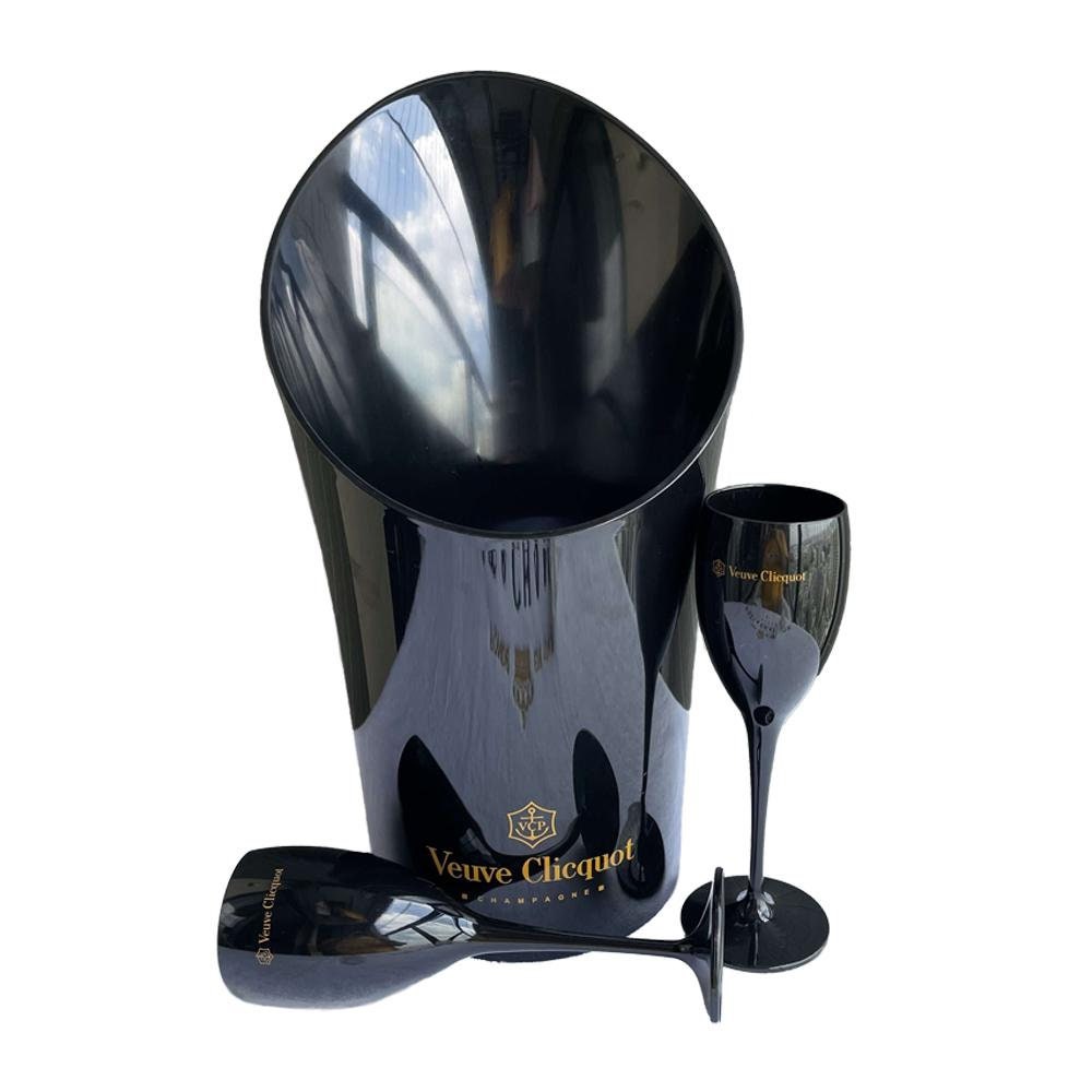 Veuve Clicquot Black Acrylic Champagne Flutes and Ice Bucket set(s) - Various Options