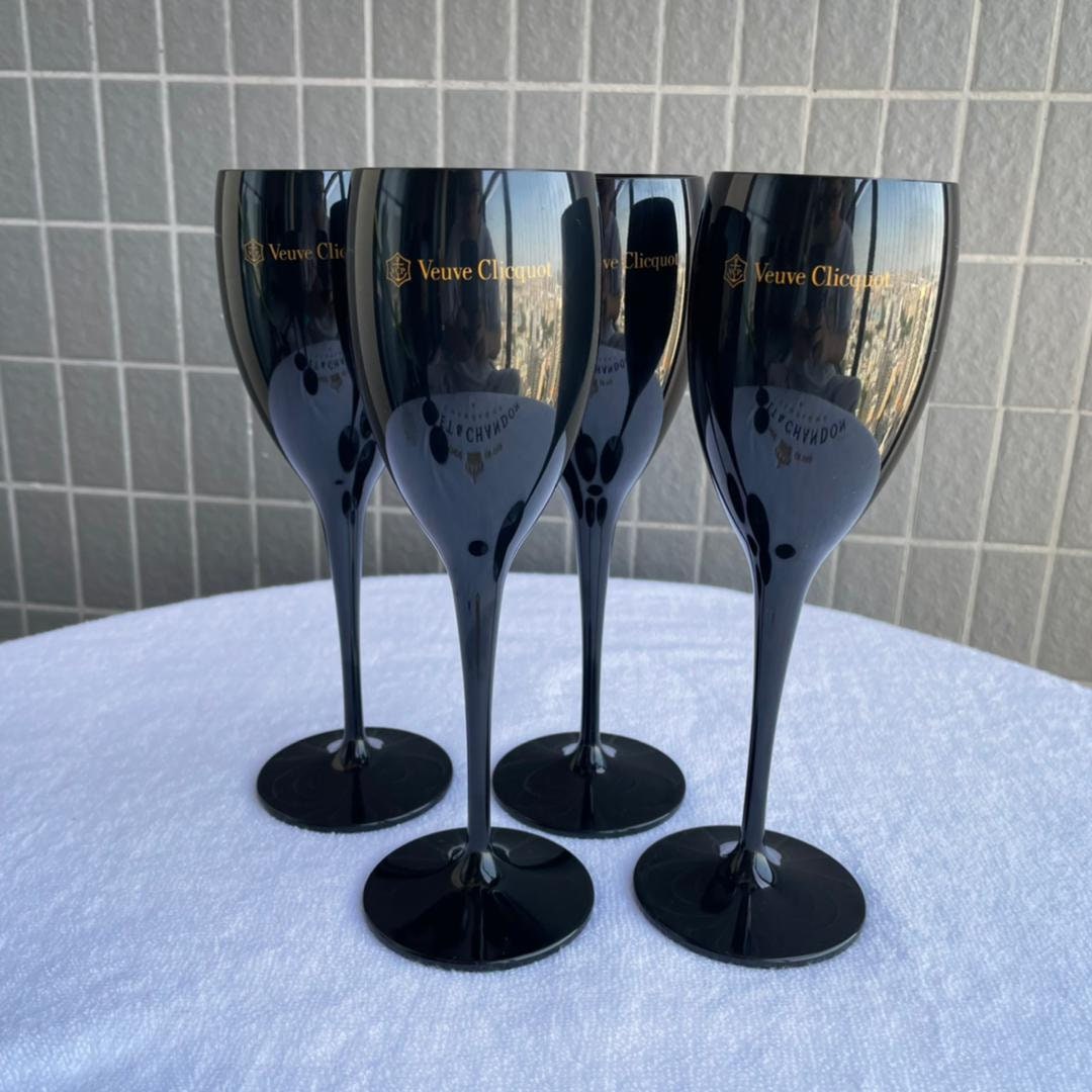 Veuve Clicquot Black Acrylic Champagne Flutes and Ice Bucket set(s) - Various Options