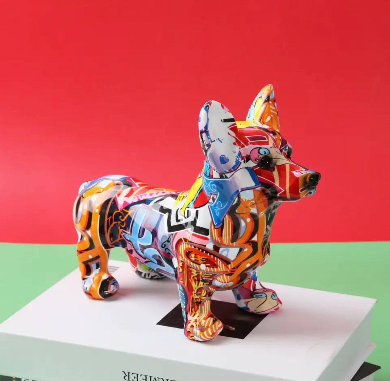 Corgi Graffiti Dog Sculpture