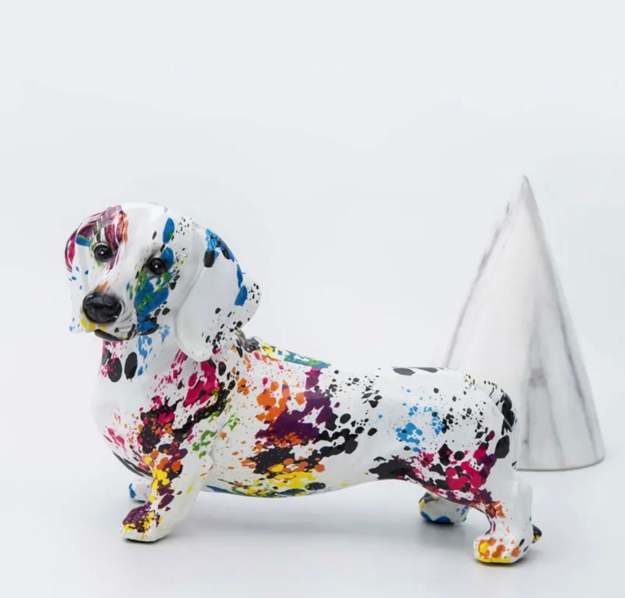 Art Deco Graffiti Dachshund Statue