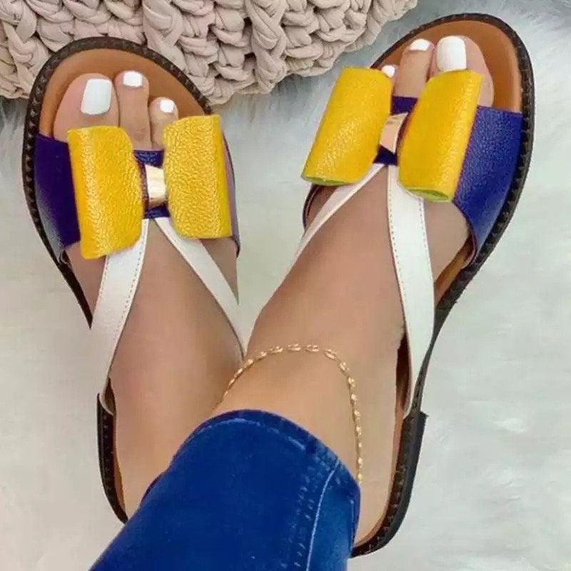 Summer Bow Flats - Vegan Leather Sandals