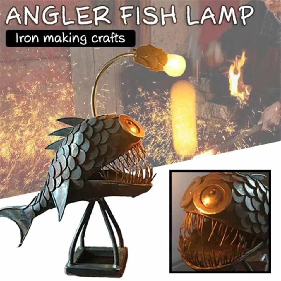 Retro Fish Metal Table Lamp