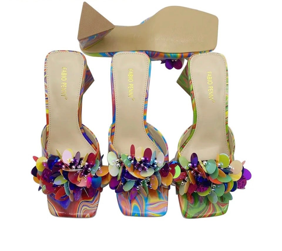 Italian Design Fashion Sequin Sandal