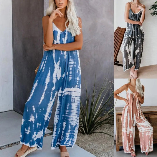 Tie Dye Casual Jumpsuit